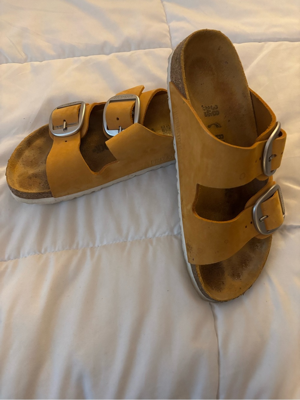 Birkenstock Big Buckle Two-Strap Sandals in Mustard - Picture 3 of 6